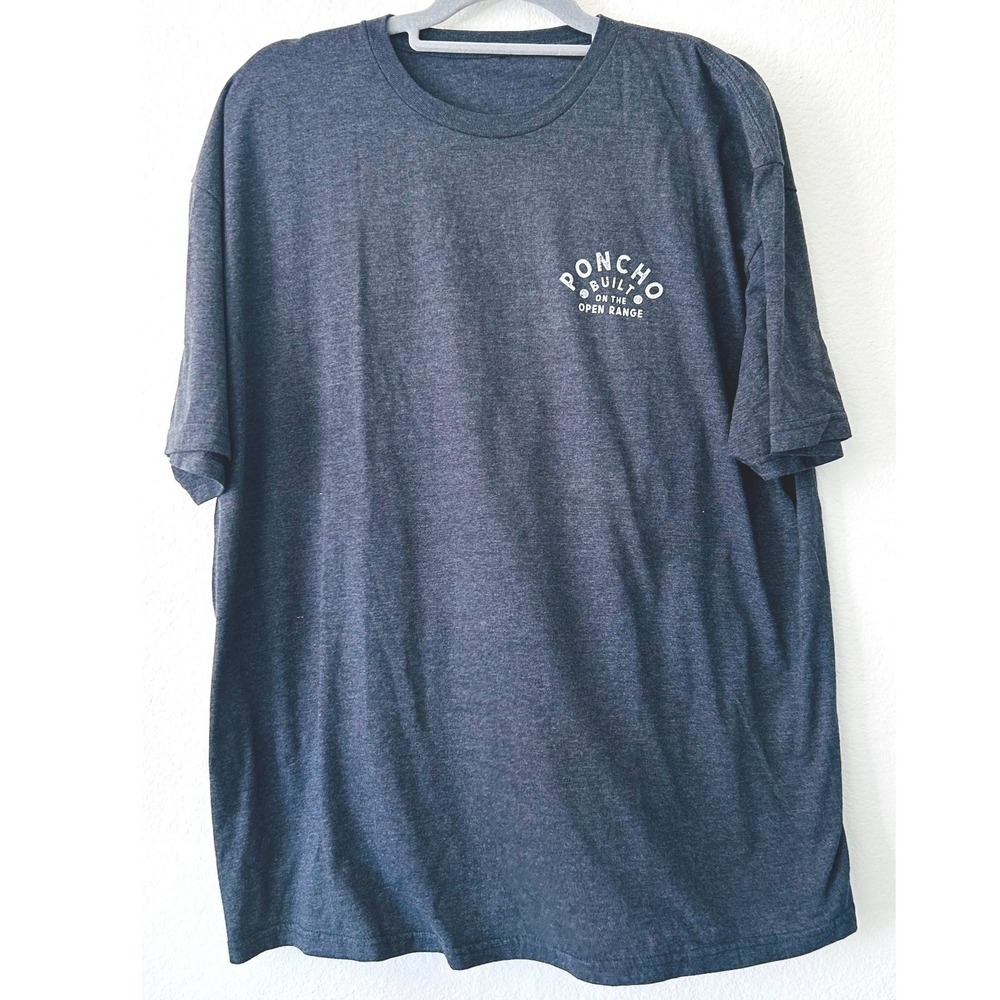 Poncho Outdoors Mens Charcoal Heather Built on the Open Range Graphic Tee XL